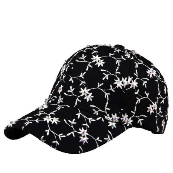 baseball cap flower with rhinestones (1)