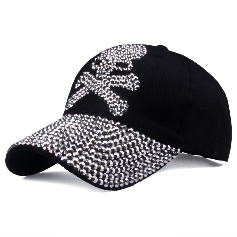 baseball cap rhinestones skull