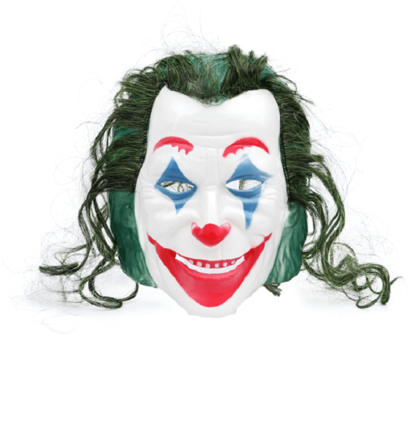 halloween plastic clown mask with hair (1)