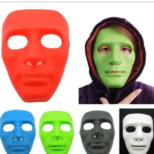 Solid color party plastic face mask