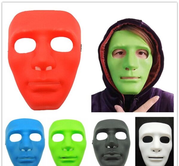 Solid color party plastic face mask