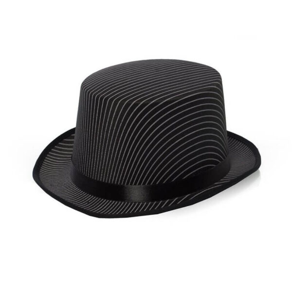 top hat black with white strip