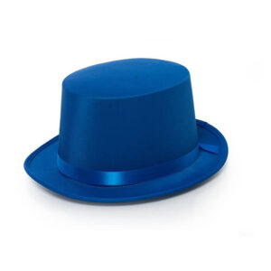 top hat satin blue